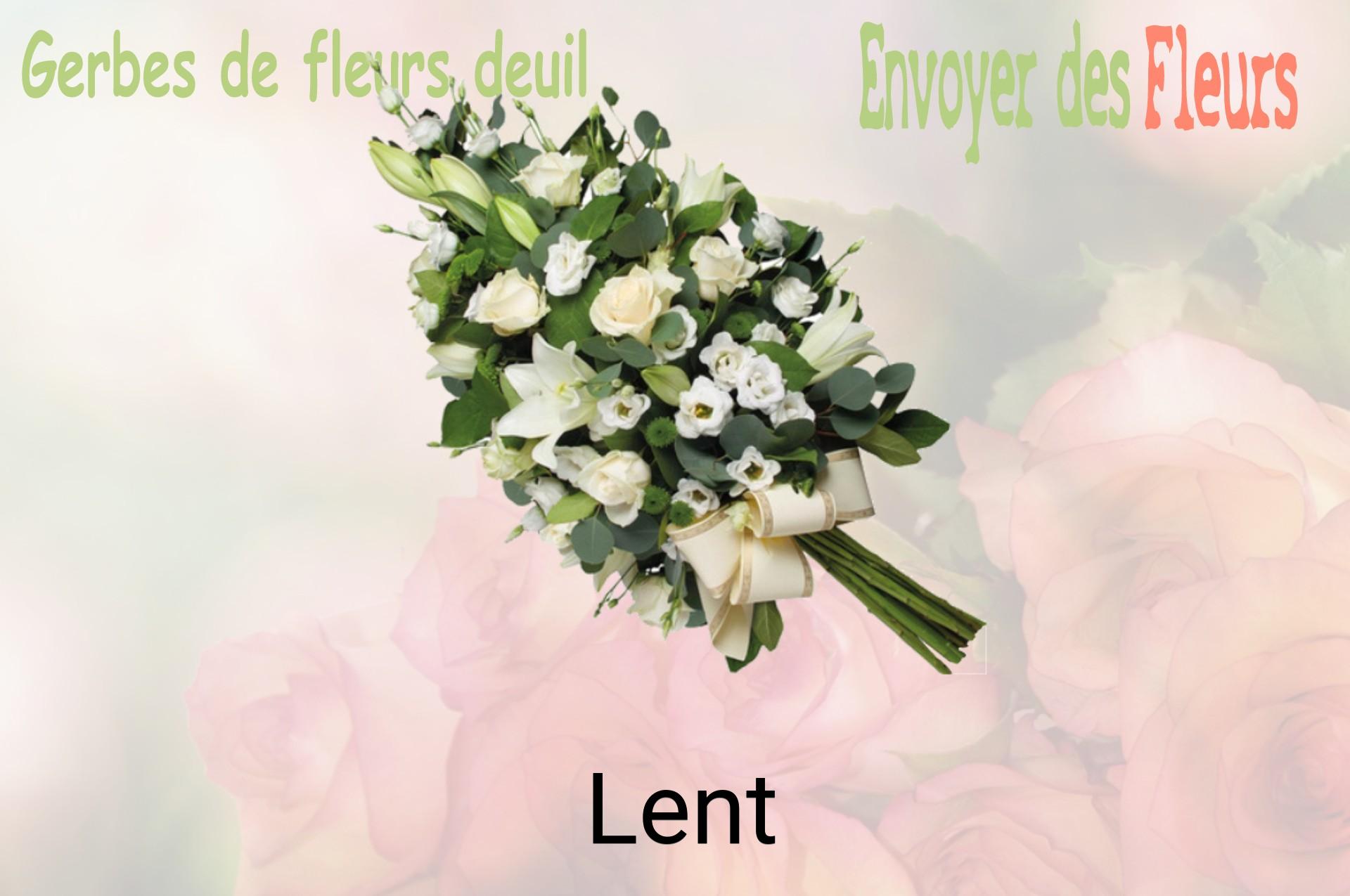 Gerbe de fleurs de deuil livrée à Lent